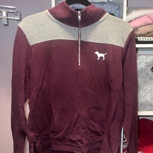 Victoria's Secret Gray and Maroon Sweatshirt